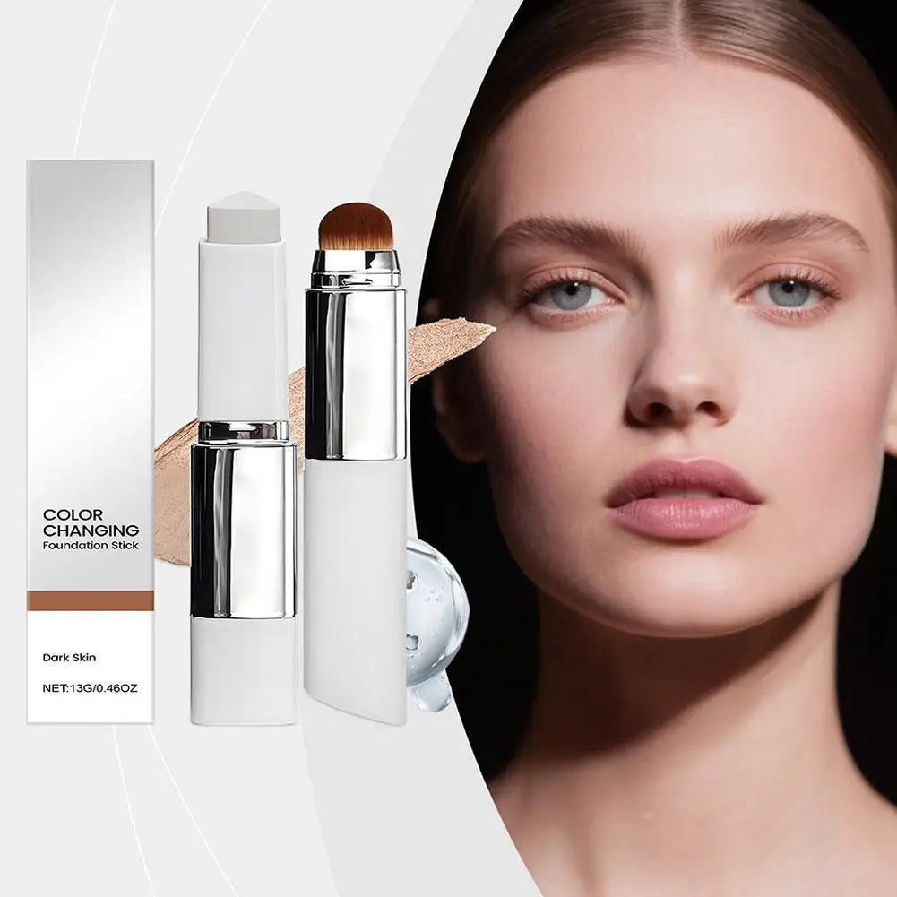 2-in-1 Color-changing Foundation Stick Changing Foundation Stick Brightens Concealer Stick Makeup Brightening Makeup Tool