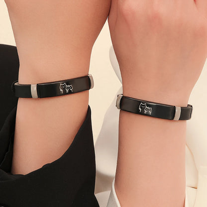 2 pieces/set luminous double cat cute and glowing couple wristbands as gifts for the festival