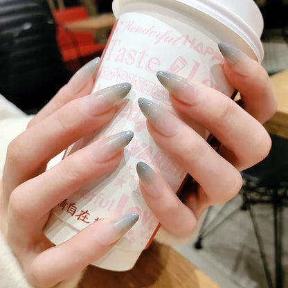 24PCS stiletto false nail tips Mid-length Gradients press on nails wearable full cover fashion false fingernails patch for girls