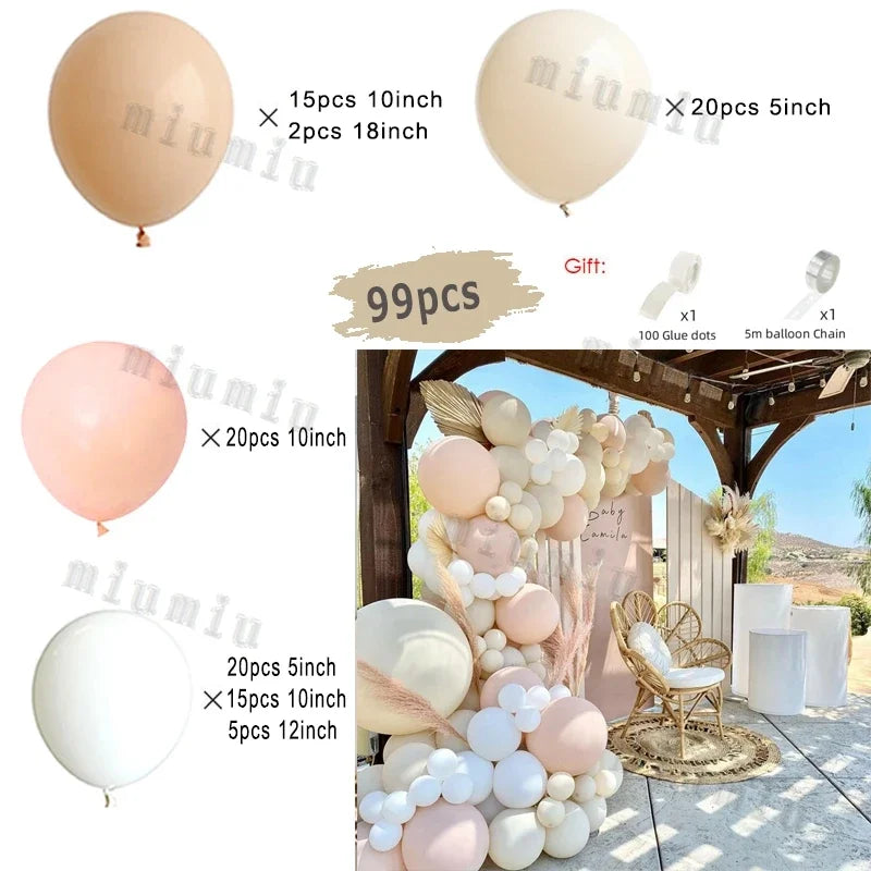 Beige Cream White Boho Balloon Garland Arch Kit Sand White Engagement Wedding Birthday Party Baby Shower Decoration Balloons
