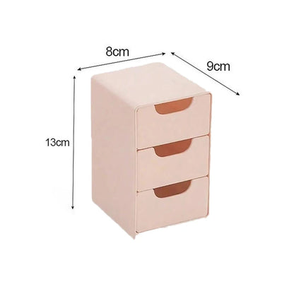 3-Tier Cosmetic Storage Box Organizer With Drawers Multifunctional Countertop Storage For Jewelry Office Supplies