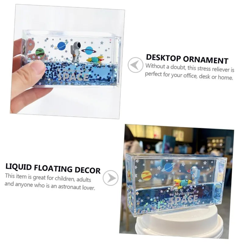 Astronauts Fluid Liquid Drift Ship Floating Boat Creative Galaxy Bottle Living Room Decorations Home Ornament Desk Accessories