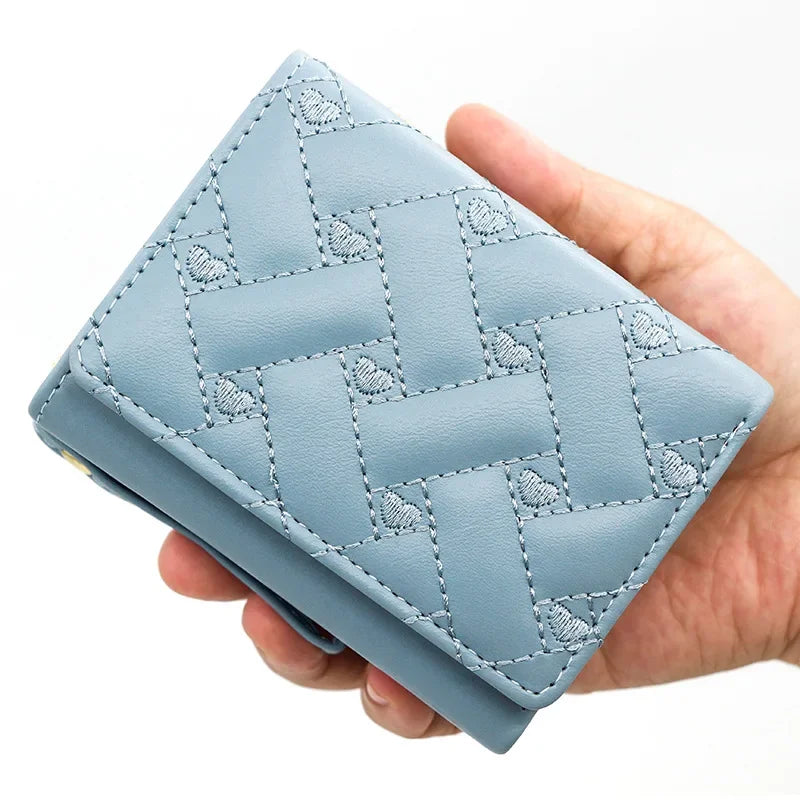 Women's Luxury Designer Pink Kawaii Coin Purse Small Leather Wallet for Ladies