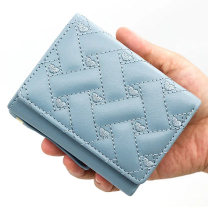 Women's Luxury Designer Pink Kawaii Coin Purse Small Leather Wallet for Ladies