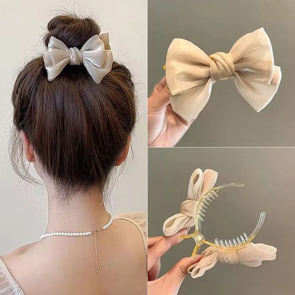 Vintage Bow Hair Clamp Pastoral Style Hair Accessories Hair Clip Back Head Hairpin Women Girls