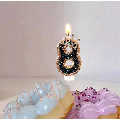 Birthday Digital Candles Number Candle Top of Cake Crown Cake Topper Baby Shower Decor Birthday Party Supply свечи для торта