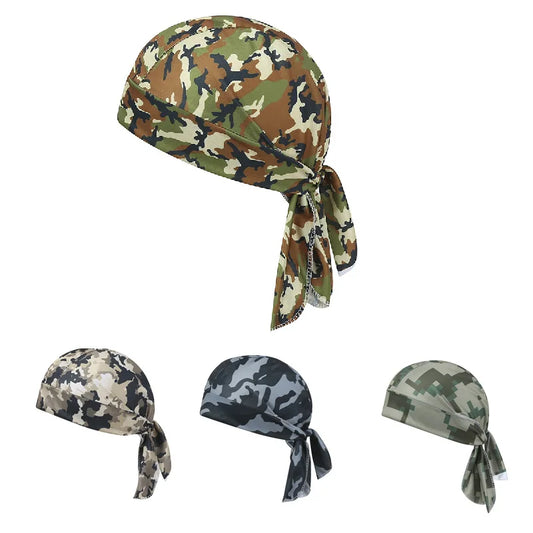 Camouflage Headband Handkerchief Head Man Pirate Hat Cycling Hood Sun Protection Sport Breathable Printed Headscarf Bandana