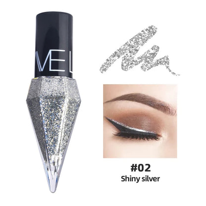 New Professional Shiny Eye Liners Cosmetics for Women Pigment Silver Rose Gold Color Liquid Glitter Eyeliner Cheap Makeup