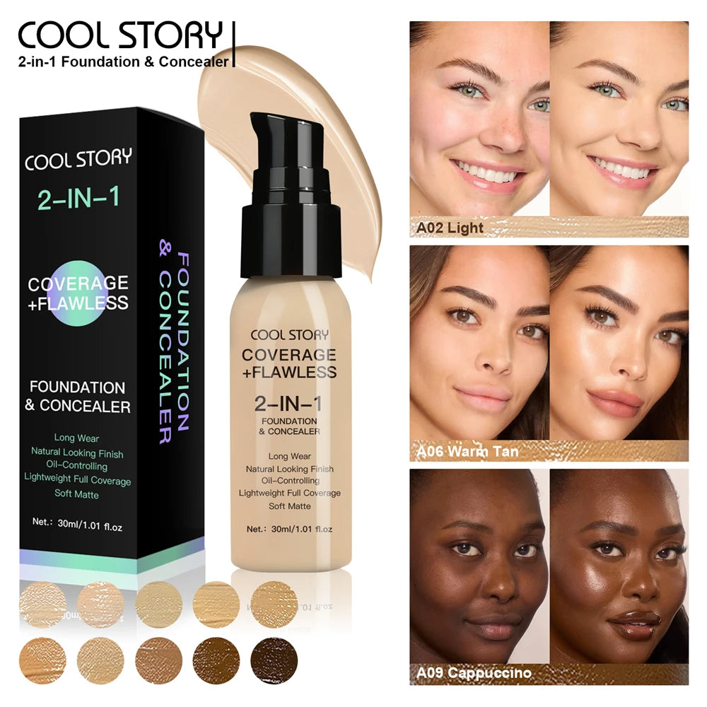 10 Color Lasting Face Foundation Cream Oil-Control Matte BB Cream Liquid Full Coverage Waterproof Hydrating Brighten Concealer