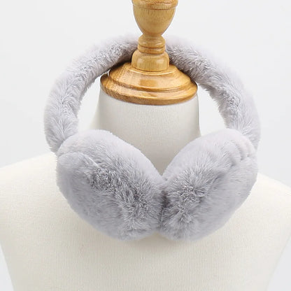 Cute Bear Ears Winter Warm Earmuffs for Women Girls Kids Plush Thick Soft Ear Muffs Protect Ears Foldable Warmer Cover Earflaps