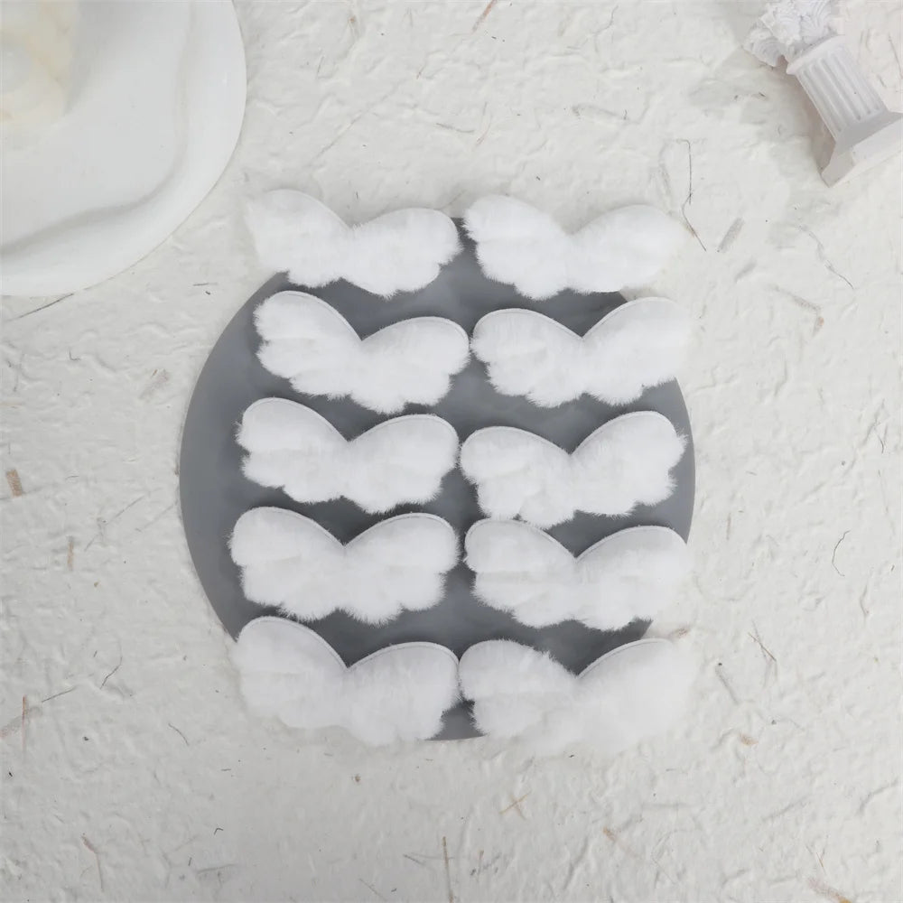10Pcs Sweet Plush DIY Photocard Holder Handmade Material Korean Idol Photo Card Holder Lace Strips Cute Cartoon Ears Accessories
