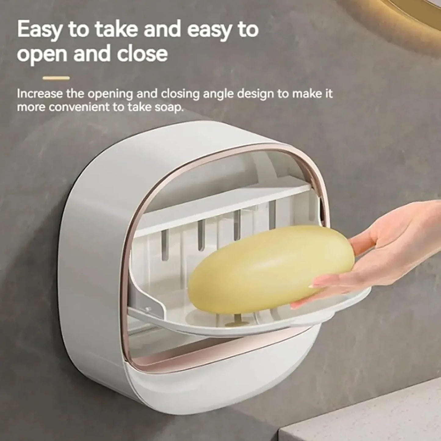 Wall Mount Soap Box No Drill Bathroom Drainage Container with Tray for Kitchen Sink Easy Clean Soap Holder Storage Organizer