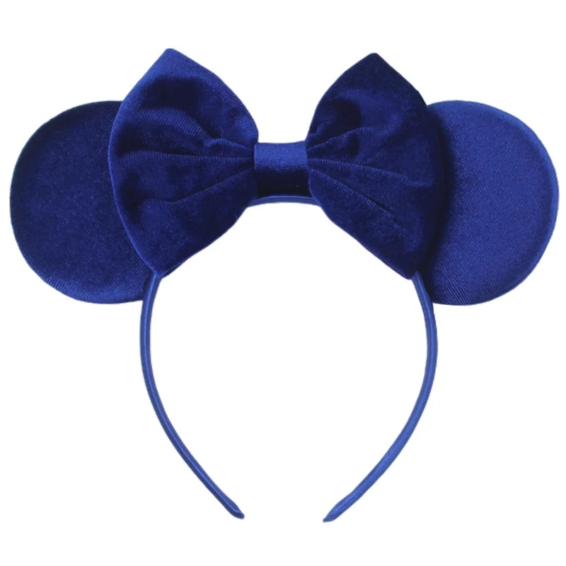 New Trendy Mouse Ears Headband Mickey 3.3"Velvet For Girls Soft Bow Hairband Halloween Festival Party Trip DIY Hair Accessories