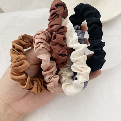 3/6Pcs/Set Silk Hair Scrunchies Elastic Hair Bands Women Elegant Headwear Hair Ties Ponytail Holder Sweet Hair Rope Rubber Bands