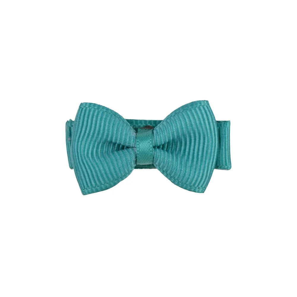 RIBBON BOWS Mini Ribbon Hair Bows Clip for Girls Bangs Hairgrips Covered Safety Bows Headwear Kids Head Claw Accessories