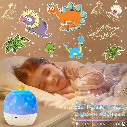 Crown Galaxy Projector 21 In 1 Light Lamp Usb Powered Led Night Room Kids Childrens Projection With Brightness Adjustment Lights
