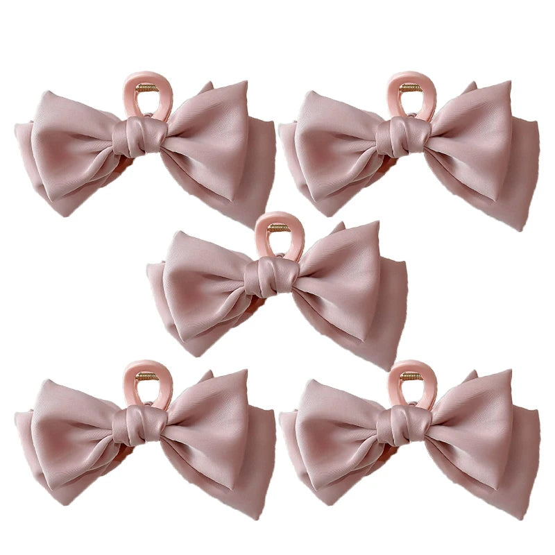 Fashion Women Bow Hairpin Korean Version Of Solid Color Butterfly Satin Hair Clips Girls Hair Accessories Headwear
