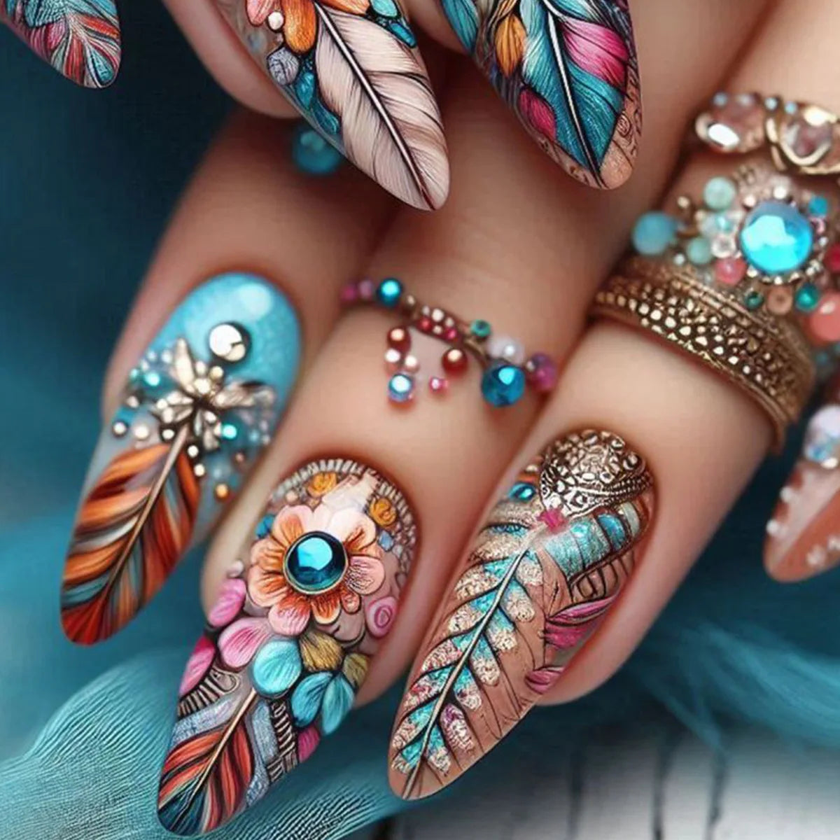 French Tip Press on Nails Long Coffin False Nails Press ons Acrylic Glue on Nails Full Cover False Nails Wearable Fake Nails Set