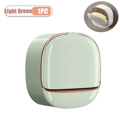Wall Mount Soap Box No Drill Bathroom Drainage Container with Tray for Kitchen Sink Easy Clean Soap Holder Storage Organizer