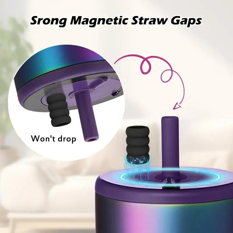 1 Pcs Portable Magnetic Suction Straw Cap Drinking Dust Plugs Tips Cover Reusable Silicone Dust Caps Water Bottle Accessories