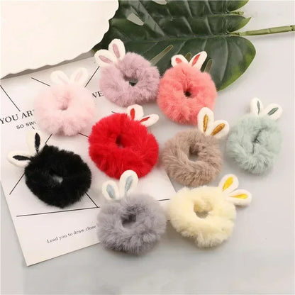 Cartoon Cute Animal Rubber Band for Girls Plush Ponytail Maruko Hair Tie Elastic Hair Ring Headwear Girls Kids Hair Accessories