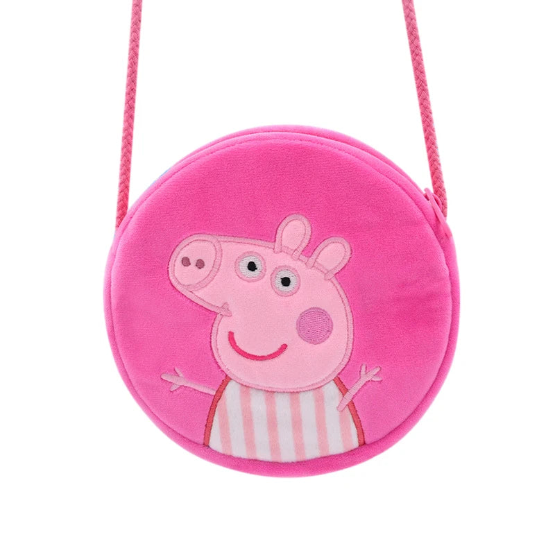 Peppa Pig Plush kindergarten Single shoulder bag Backpack soft stuffed George wallet Candy Toy pink student Girl child kids Gift