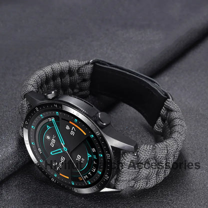 20 22mm Braided Flat Head Universal Watchband Colorful Velcro Style For Galaxy Watch 3/4/5 41/45mm 40/44 42/46mm Gear S3 Band