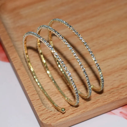 Rave Rhinestone Multilayer Arm Chain Arm Adornment Jewelry Spiral Bracelet Bright Coiled Snake Bracelets Women