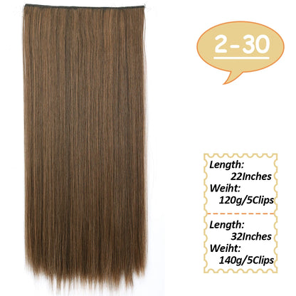 NICESY Synthetic Long Wavy 5 Clips Hair Extensions 22Inch/32Inch Clip On Hair Extensions High Tempreture Fake For Women