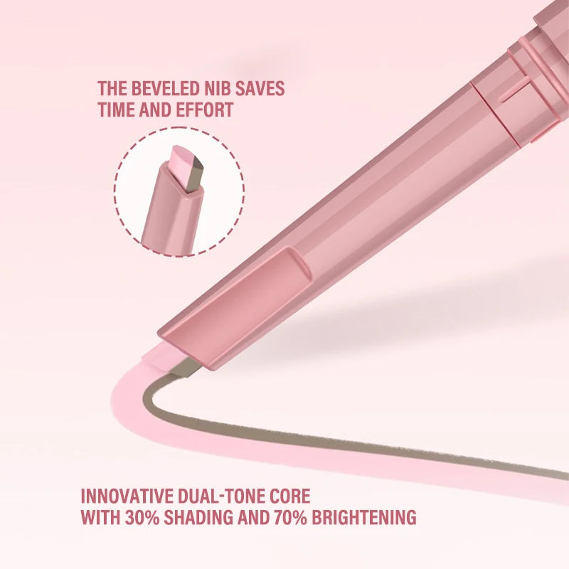 Dual-Tone Under-Eye Lying Silkworms Pencil Nude Pink Matte Highlighting Shadow Pencil Brightening Cream Aegyo Sal Makeup Pen
