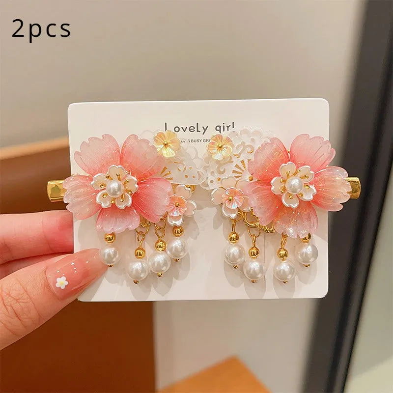 2pc Cute Women's Boutique Hair Accessories Resin Sweet Cute Hair Clips Suitable for Girls' Daily Activities Wear Elegant Hairpin