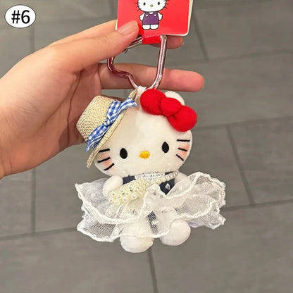 Sanrio Hello Kitty Keychain Cute Cartoon Bag Pendant Plush Doll Charms Car Key Ring Backpack Accessories Women Girl Gifts