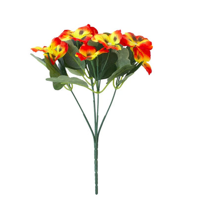 Spring Artificial Decorative Pansy Artificial Flower with Natural Stem Finish for Placement in Shelf Tabletop or Hanging Display