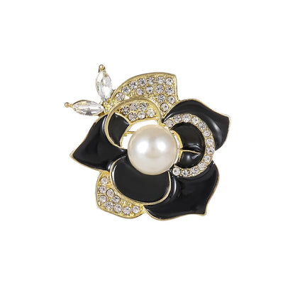 Luxury Rhinestones Flowers Imitation Pearl Brooches for Women Suit Coat Brooch Pins Corsage Elegant Jewelry Gift Accessories