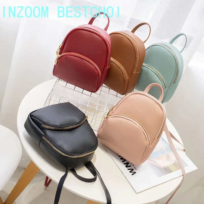 Fashion Lady Backpack Mini Soft Touch Multifunction Small Women Shoulder Bag All-Match Outdoor Travel Bolsa Mochila Mujer 25 #