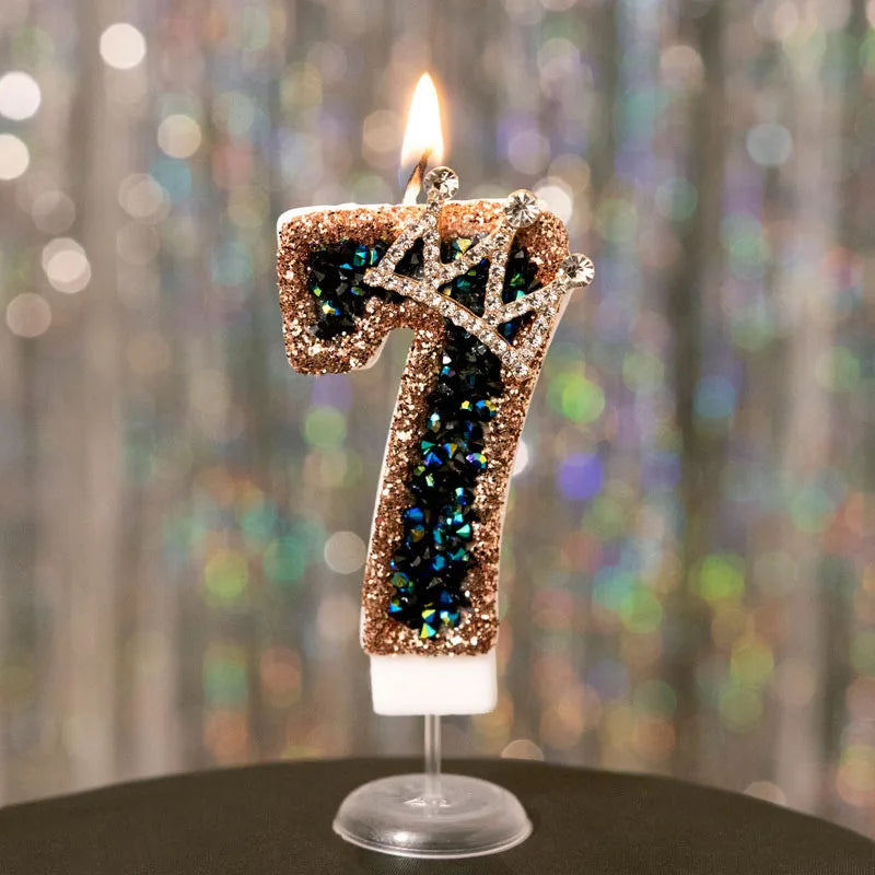 Birthday Digital Candles Number Candle Top of Cake Crown Cake Topper Baby Shower Decor Birthday Party Supply свечи для торта