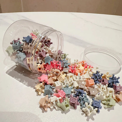 100Pcs Cute Flower Star Hair Claws Styling Hair Braid Hairpins Kids  Colorful Small Girls Hair Clips Hair Accessories Headwear