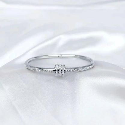 1PC Titanium Steel Stainless Steel Inlaid Zircon Gold Plated Bracelet Classic and Simple Style Bangles for Women Daily Jewelry