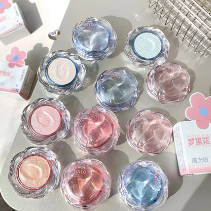 LEE INTO Dream Flower Highlight Powder Brightens and Contours Pearlescent Glitter No Flying Powder