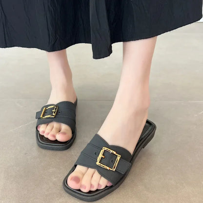 Summer New Style Women's Home Indoor Slippers Anti-Slip Outerwear Fashionable Versatile Women's Sandals PVC Sole