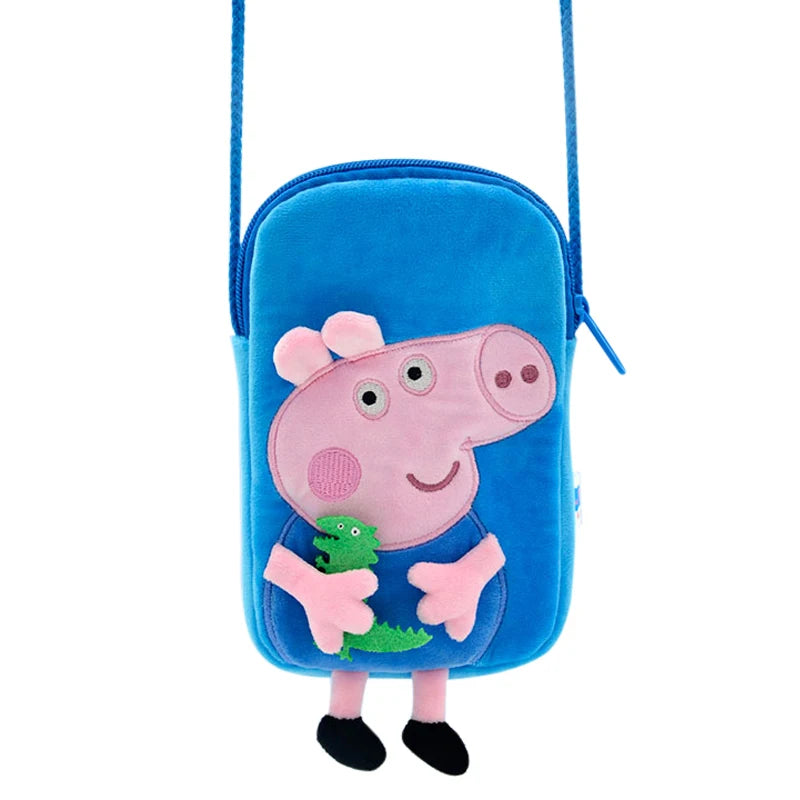 Peppa Pig Plush kindergarten Single shoulder bag Backpack soft stuffed George wallet Candy Toy pink student Girl child kids Gift