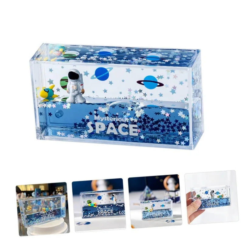 Astronauts Fluid Liquid Drift Ship Floating Boat Creative Galaxy Bottle Living Room Decorations Home Ornament Desk Accessories