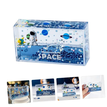 Astronauts Fluid Liquid Drift Ship Floating Boat Creative Galaxy Bottle Living Room Decorations Home Ornament Desk Accessories