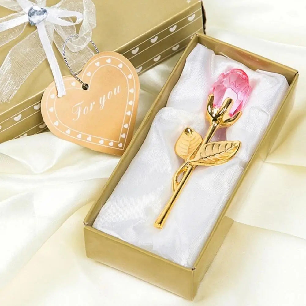 Valentines Day Gift Handcrafted Wedding Gifts Valentines Day Rose Transparent Crystal Glass Rose For Valentine's Day Girlfriend