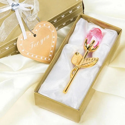 Valentines Day Gift Handcrafted Wedding Gifts Valentines Day Rose Transparent Crystal Glass Rose For Valentine's Day Girlfriend