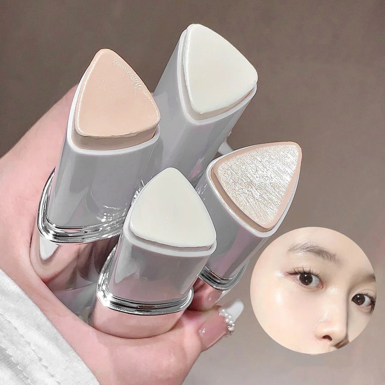 Double-Ended Matte Concealer Stick Moisturizing Foundation Cover Acne Eye Dark Circle Modify Skin Tone Face Primer Base Makeup