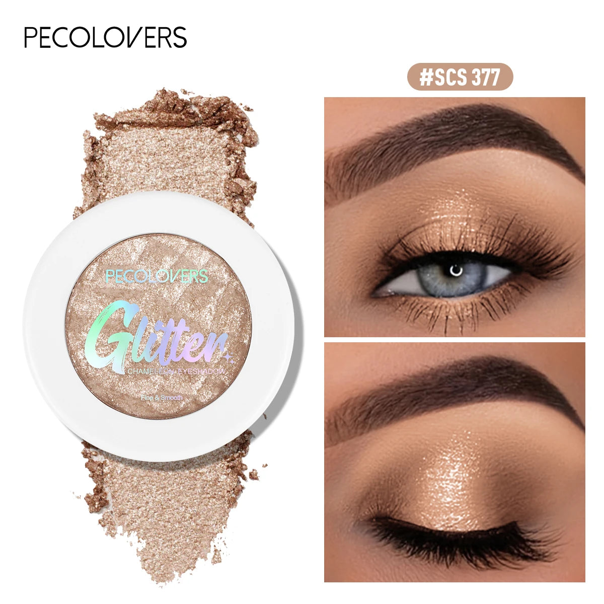 1PC Long-lasting, Mashed Potato Texture Eye Shadow, Glittery Finish, Fine Powder, Perfect for Creating Charming Eye Makeup