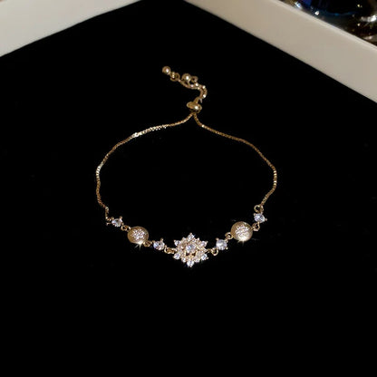 Rhinestone Round Clasp Bracelet for Women Personality Colorful Bracelets Temperament Light Luxury Posh Accessories Wholesale