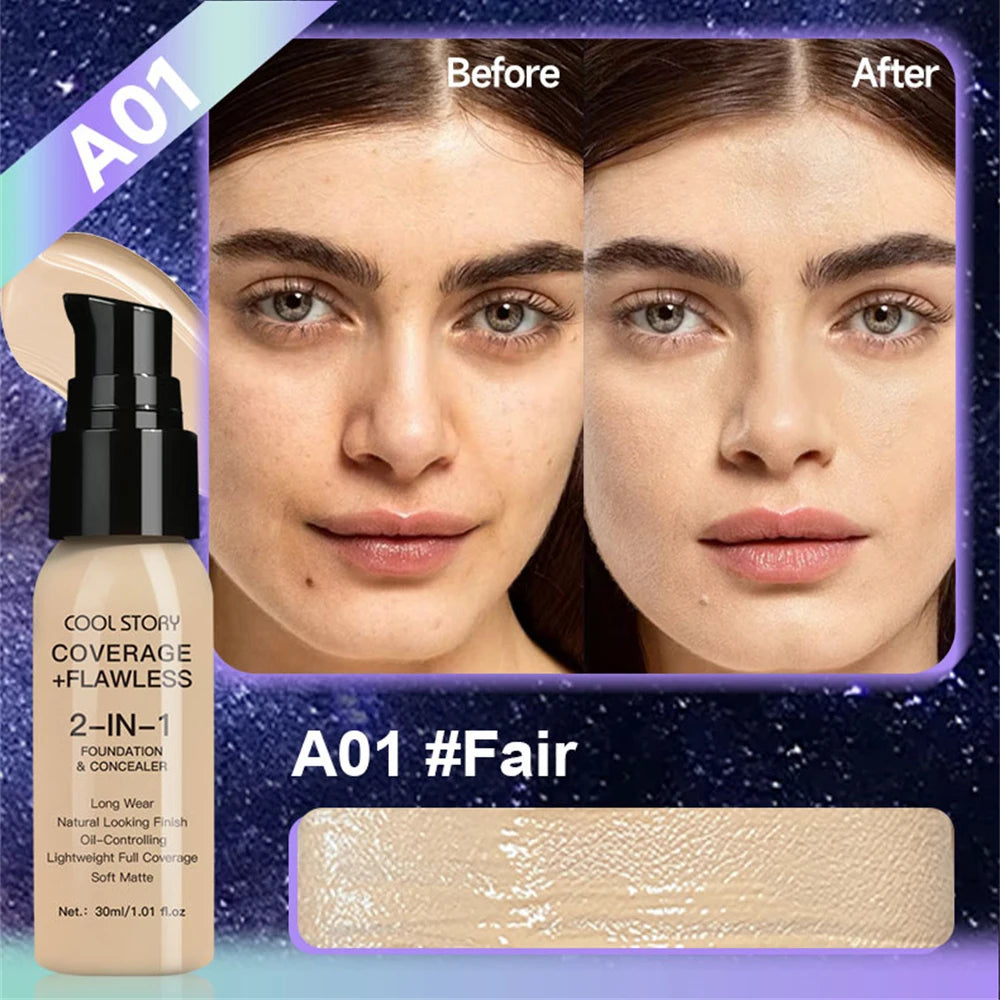 10 Color Lasting Face Foundation Cream Oil-Control Matte BB Cream Liquid Full Coverage Waterproof Hydrating Brighten Concealer