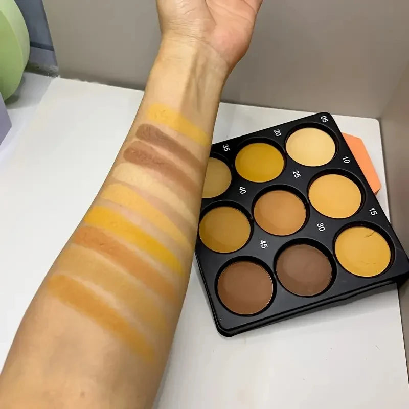 Matte Contour Palette 9-color Dark Bronze Foundation Palette Contouring Oil-control Foundation Nose Shadow Palette Face Makeup
